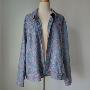 Vintage whimsical denim jean cotton jacket